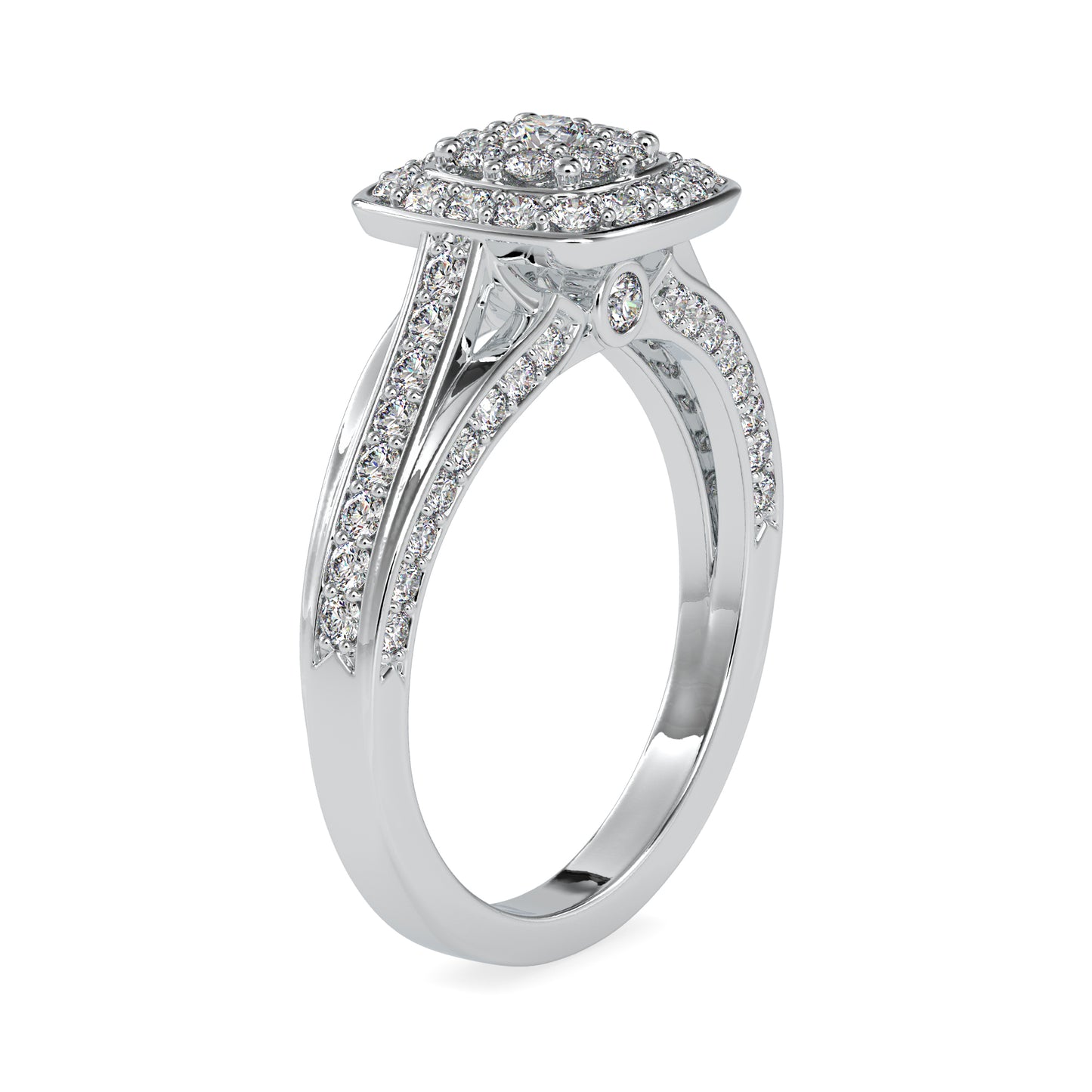 1.40 CTTW  LABGROWN Diamond , VVS Clarity , E-F Color , 925 Silver Diamond Ring with IGI Certification