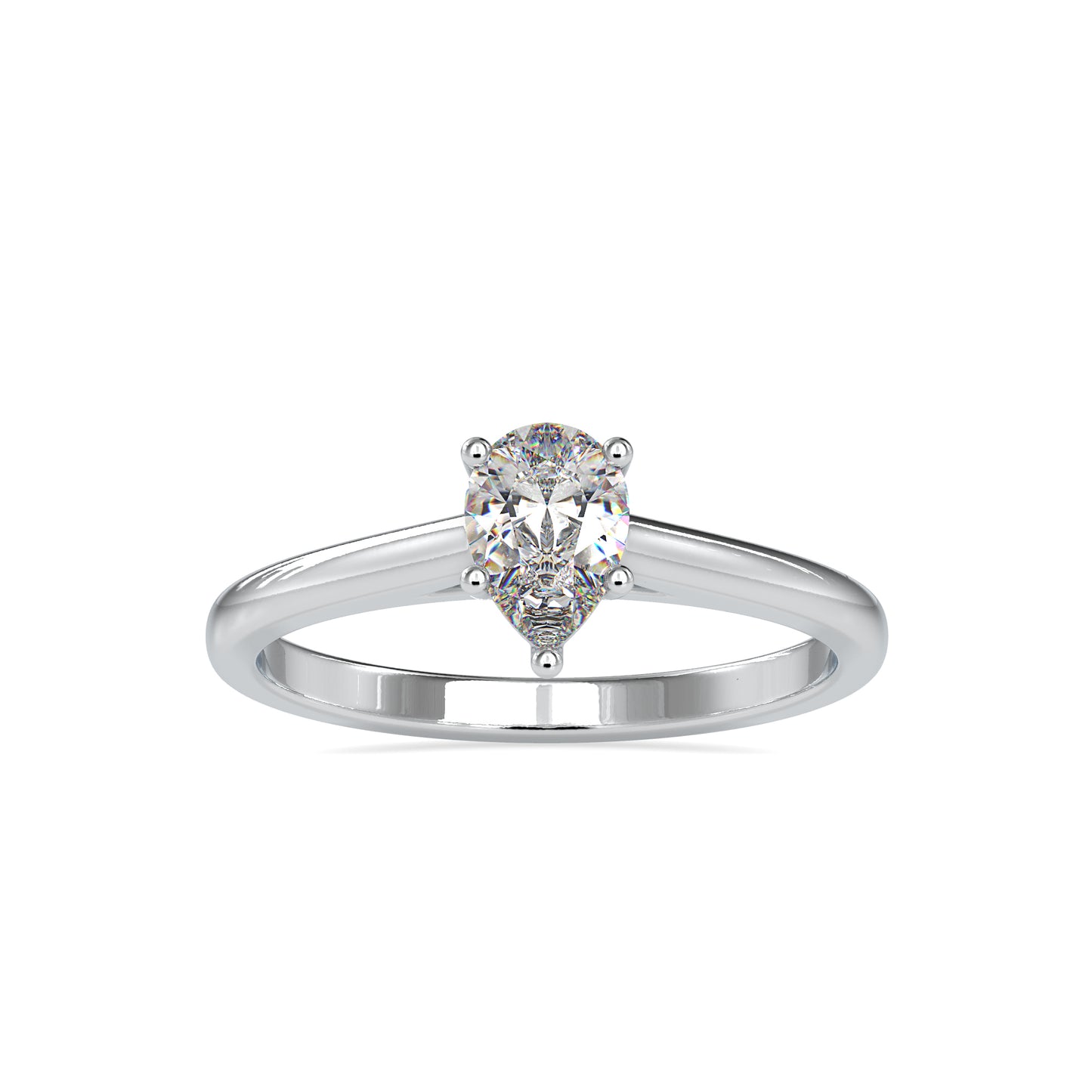 0.53 CTTW  LABGROWN Diamond , VVS Clarity , E-F Color , 925 Silver Diamond Ring with IGI Certification