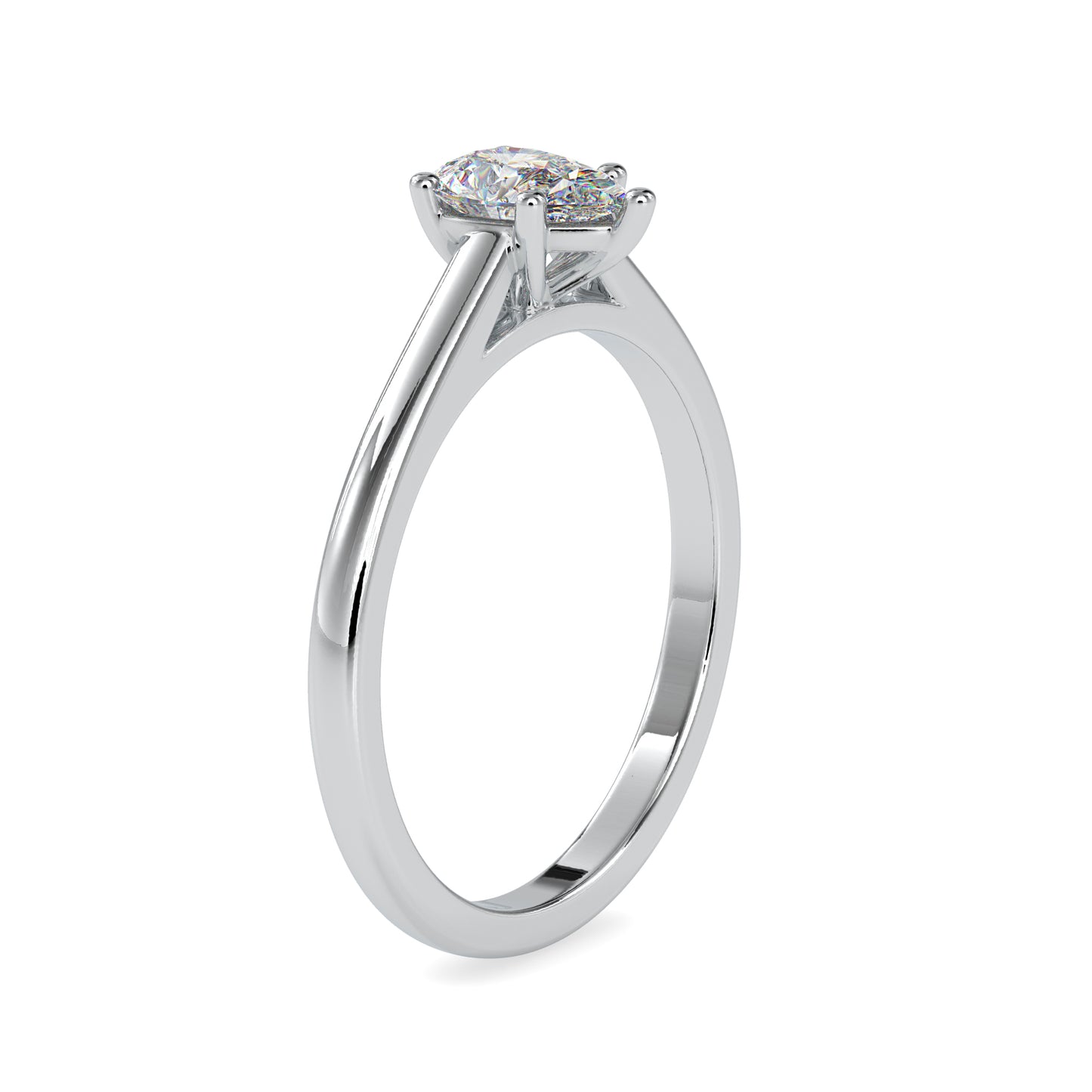 0.53 CTTW  LABGROWN Diamond , VVS Clarity , E-F Color , 925 Silver Diamond Ring with IGI Certification