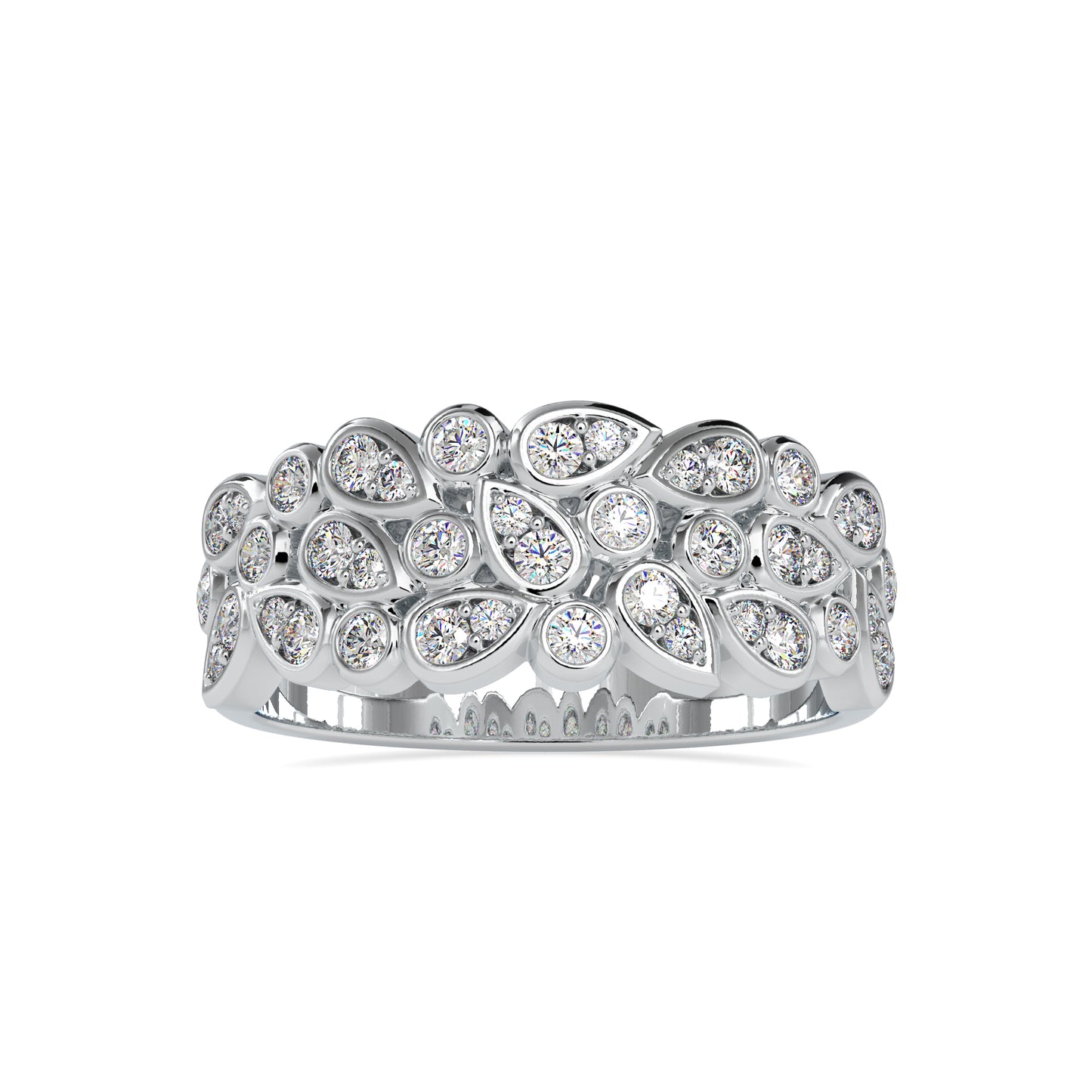 0.57 CTTW  LABGROWN Diamond , VVS Clarity , E-F Color , 925 Silver Diamond Ring with IGI Certification