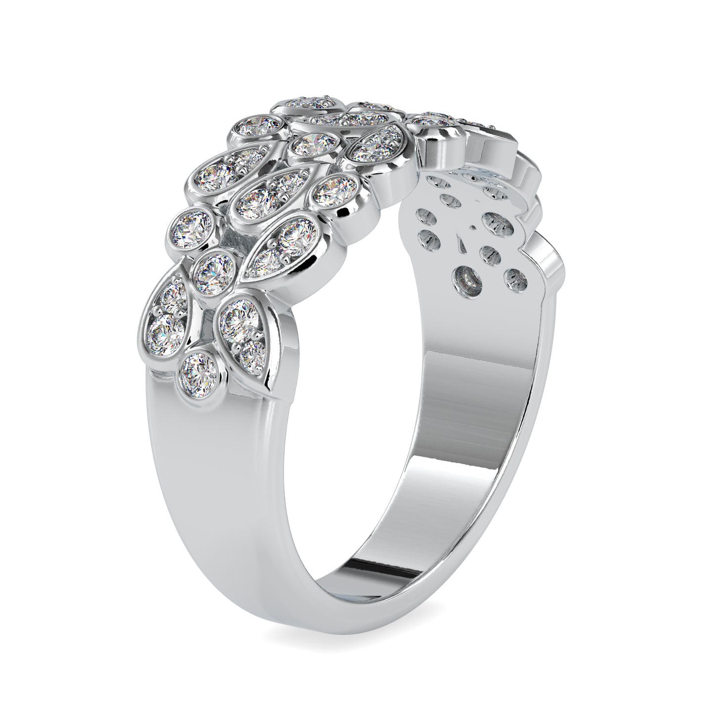 0.57 CTTW  LABGROWN Diamond , VVS Clarity , E-F Color , 925 Silver Diamond Ring with IGI Certification