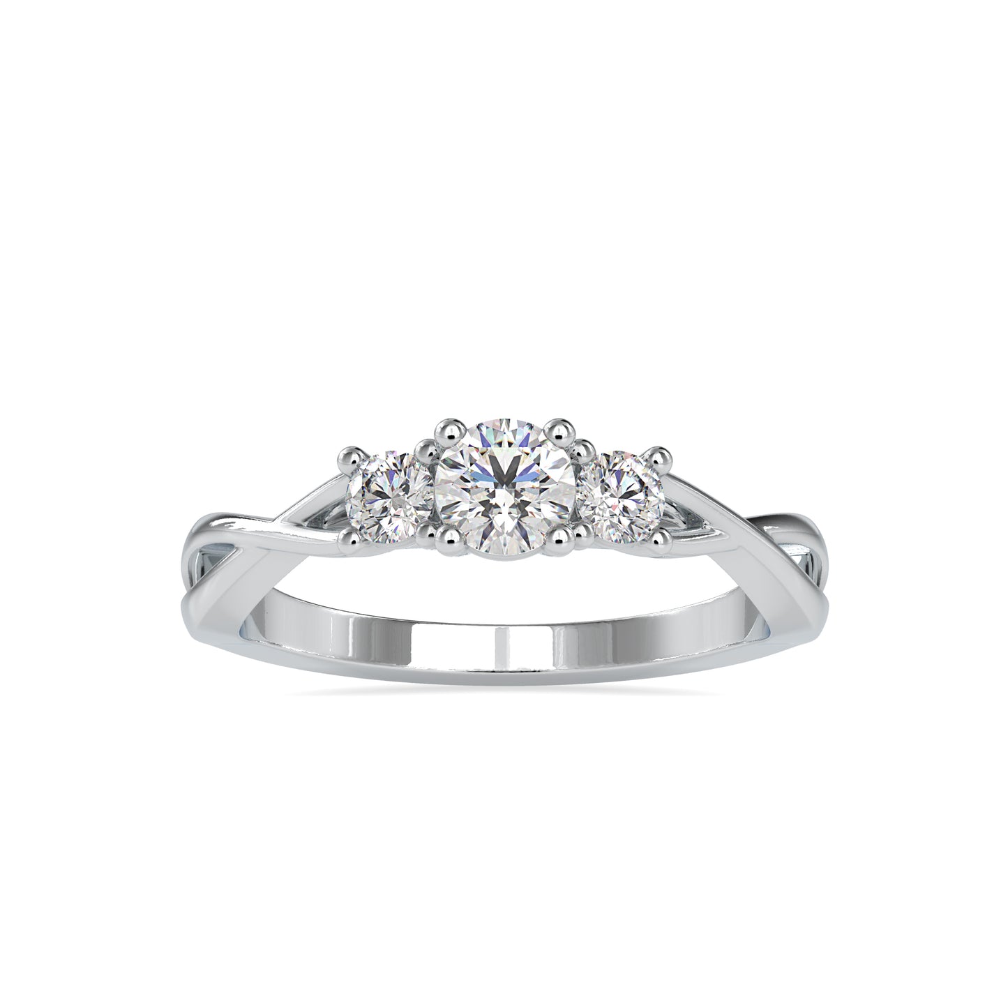 0.52 CTTW  LABGROWN Diamond , VVS Clarity , E-F Color , 925 Silver Diamond Ring with IGI Certification