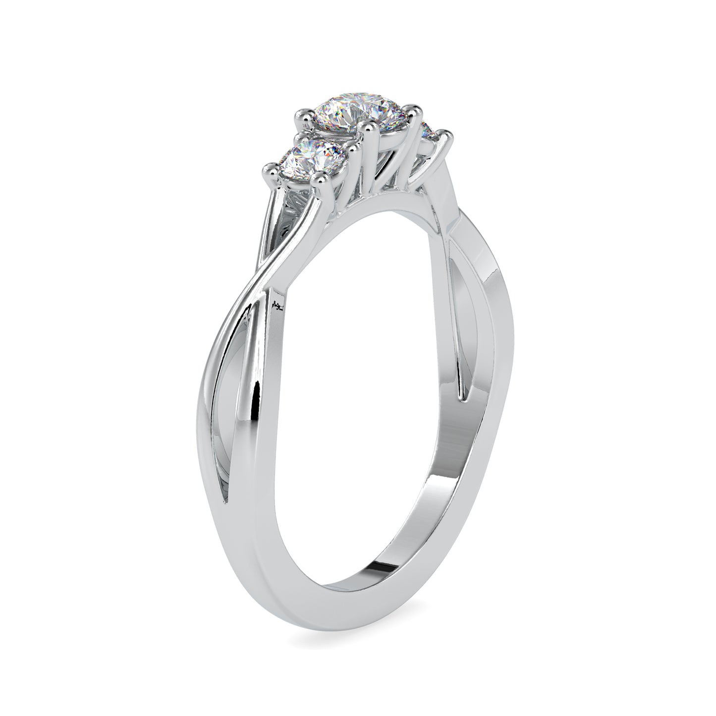 0.52 CTTW  LABGROWN Diamond , VVS Clarity , E-F Color , 925 Silver Diamond Ring with IGI Certification