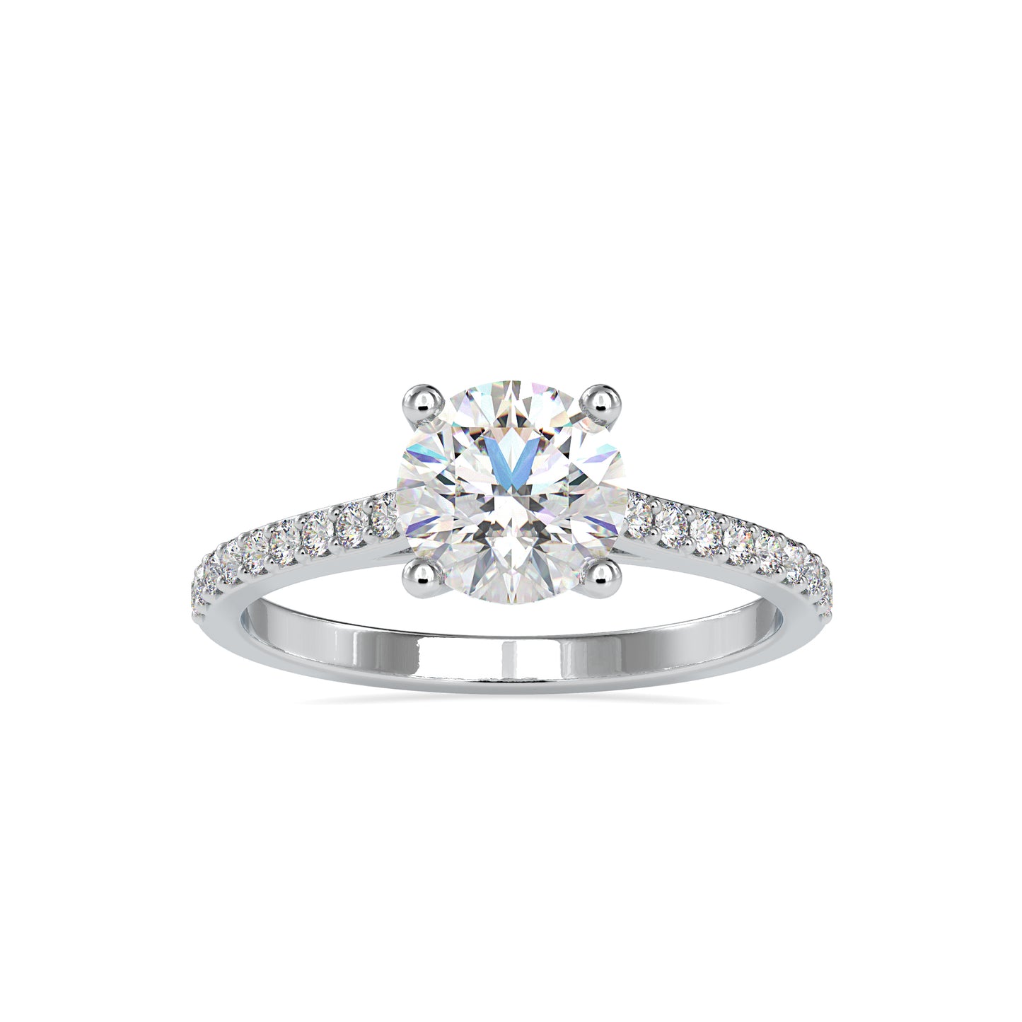 1.58 CTTW  LABGROWN Diamond , VVS Clarity , E-F Color , 925 Silver Diamond Ring with IGI Certification