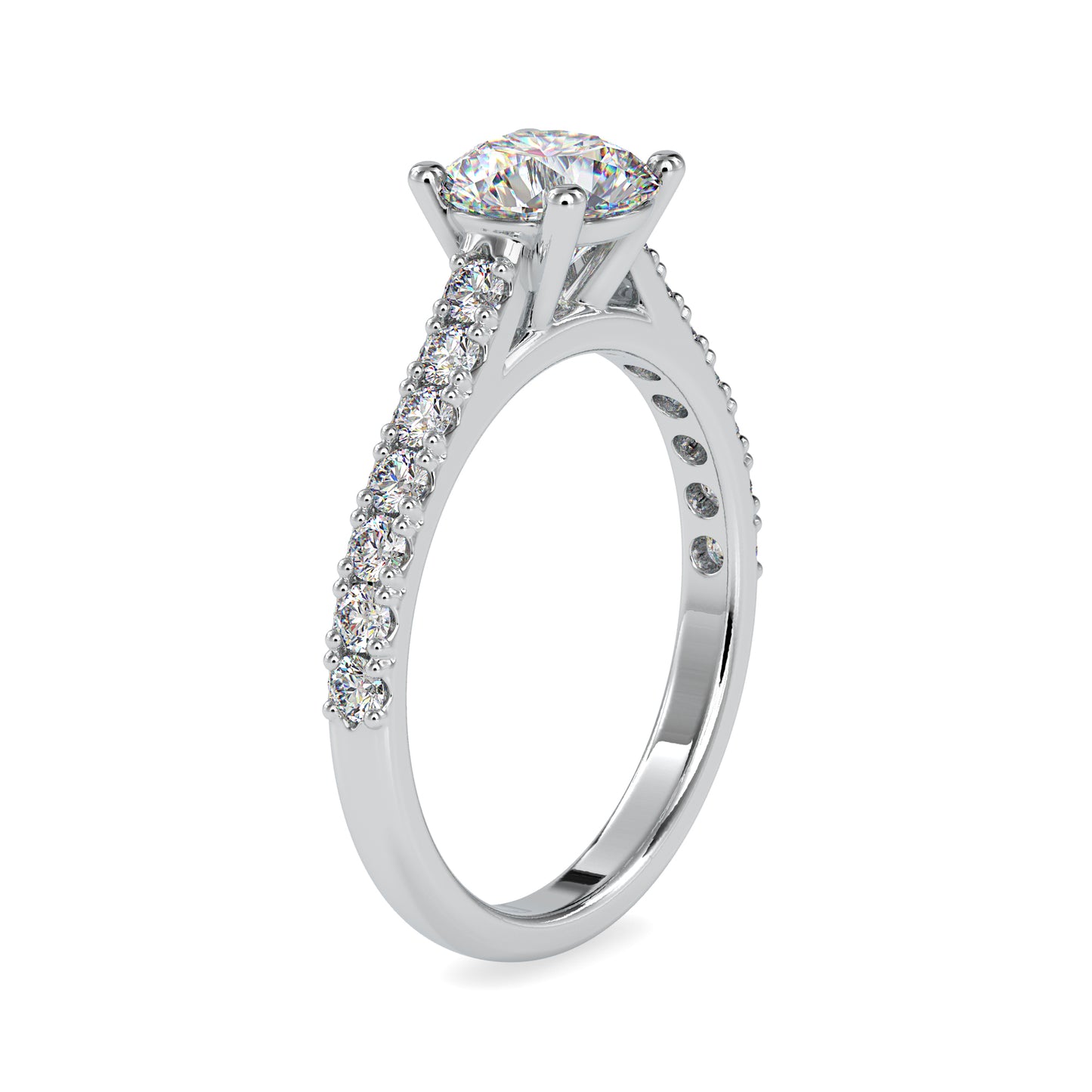 1.59 CTTW  LABGROWN Diamond , VVS Clarity , E-F Color , 925 Silver Diamond Ring with IGI Certification