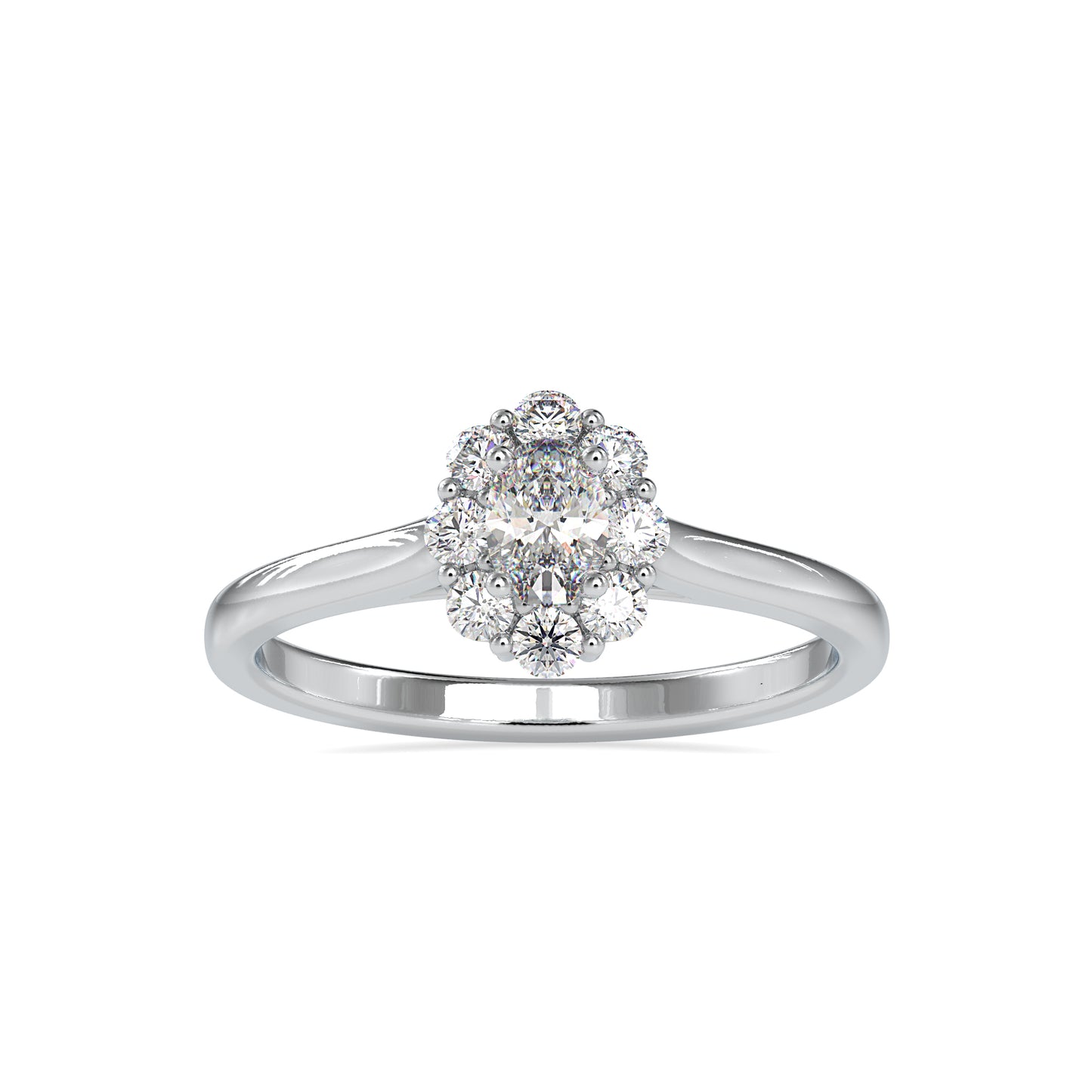 0.50 CTTW  LABGROWN Diamond , VVS Clarity , E-F Color , 925 Silver Diamond Ring with IGI Certification