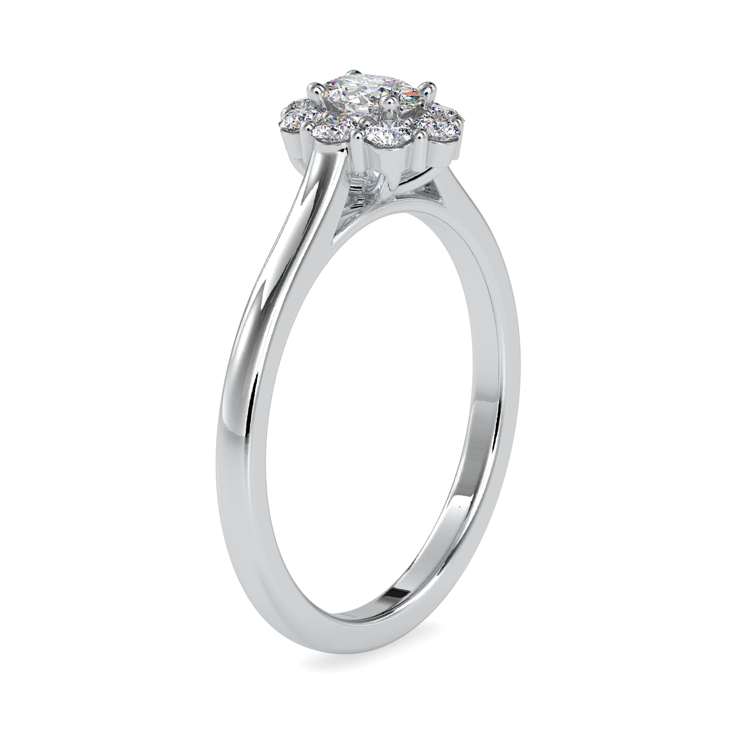 0.50 CTTW  LABGROWN Diamond , VVS Clarity , E-F Color , 925 Silver Diamond Ring with IGI Certification