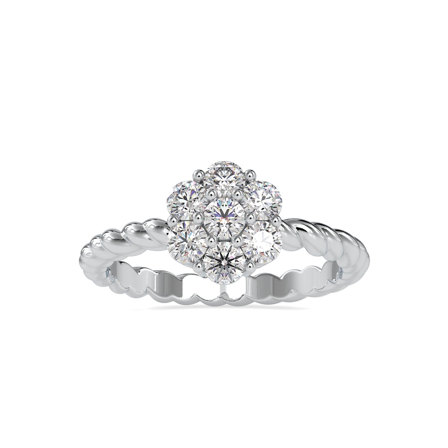 0.70 CTTW  LABGROWN Diamond , VVS Clarity , E-F Color , 925 Silver Diamond Ring with IGI Certification