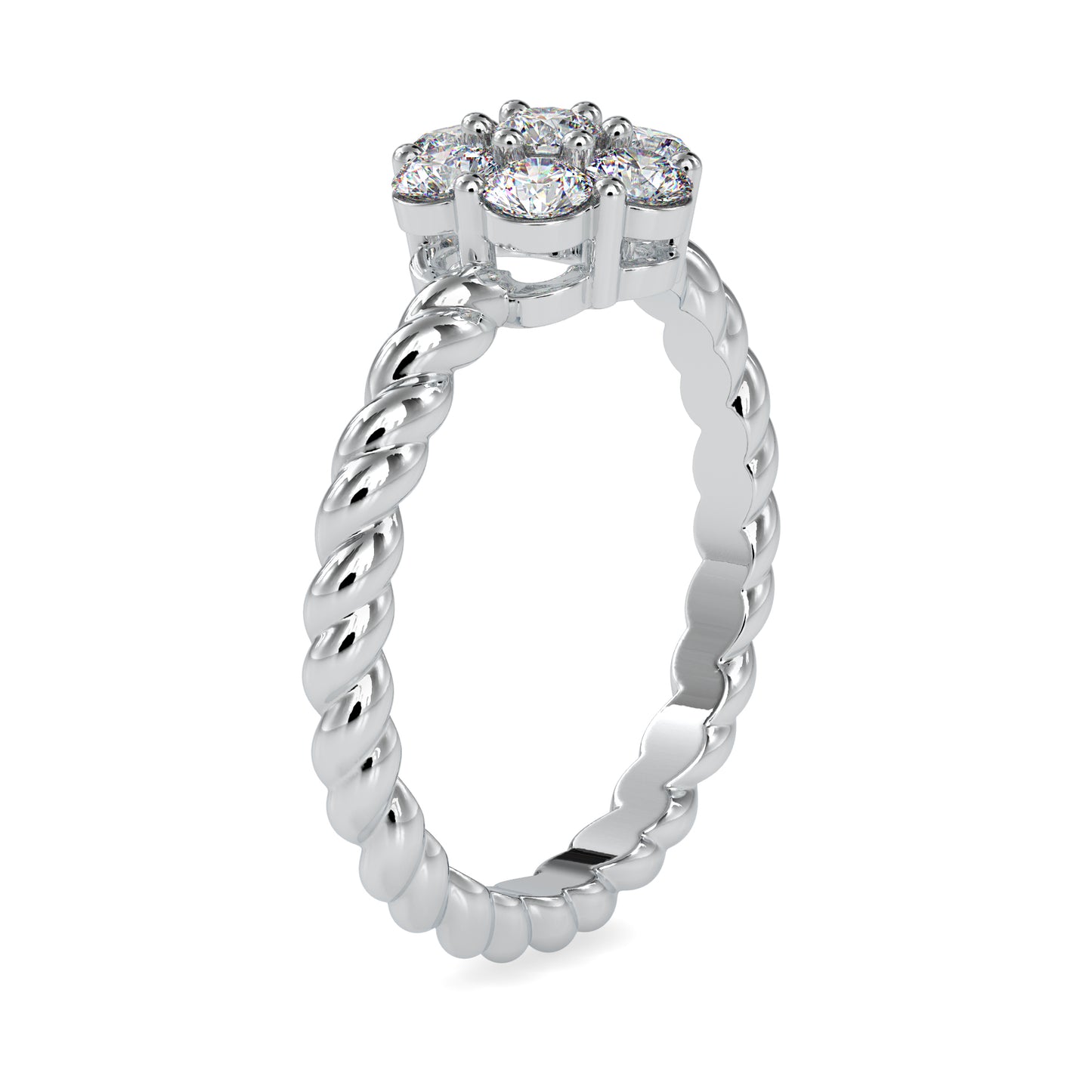 0.70 CTTW  LABGROWN Diamond , VVS Clarity , E-F Color , 925 Silver Diamond Ring with IGI Certification