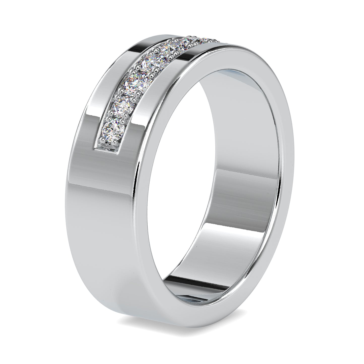 0.54 CTTW  LABGROWN Diamond , VVS Clarity , E-F Color , 925 Silver Diamond Ring with IGI Certification