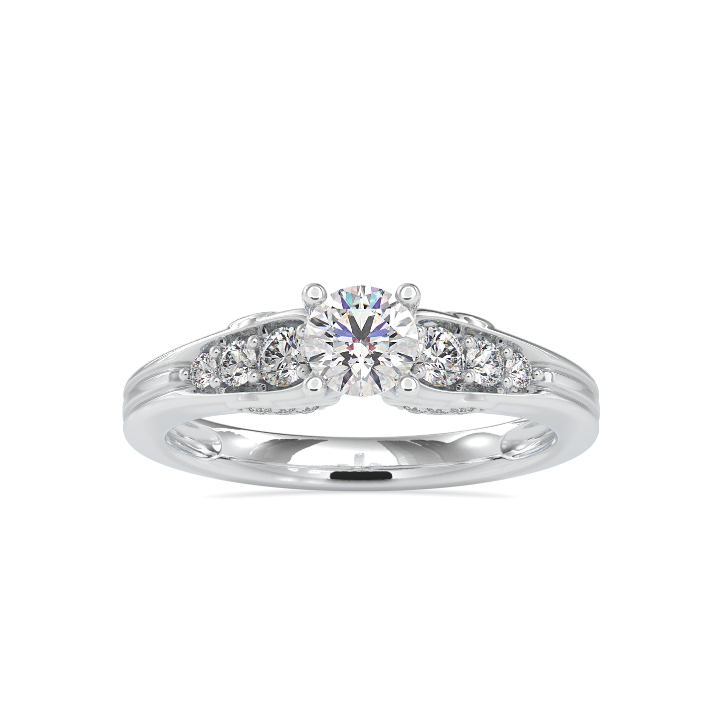 0.766 CTTW  LABGROWN Diamond , VVS Clarity , E-F Color , 925 Silver Diamond Ring with IGI Certification