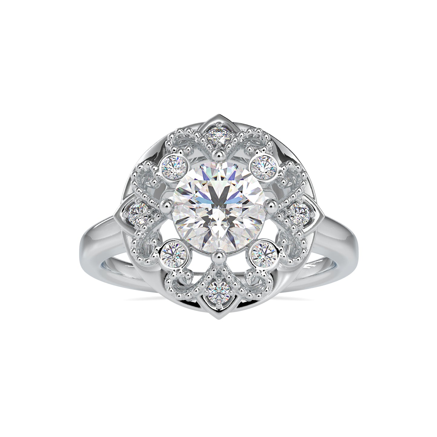 1.32 CTTW  LABGROWN Diamond , VVS Clarity , E-F Color , 925 Silver Diamond Ring with IGI Certification