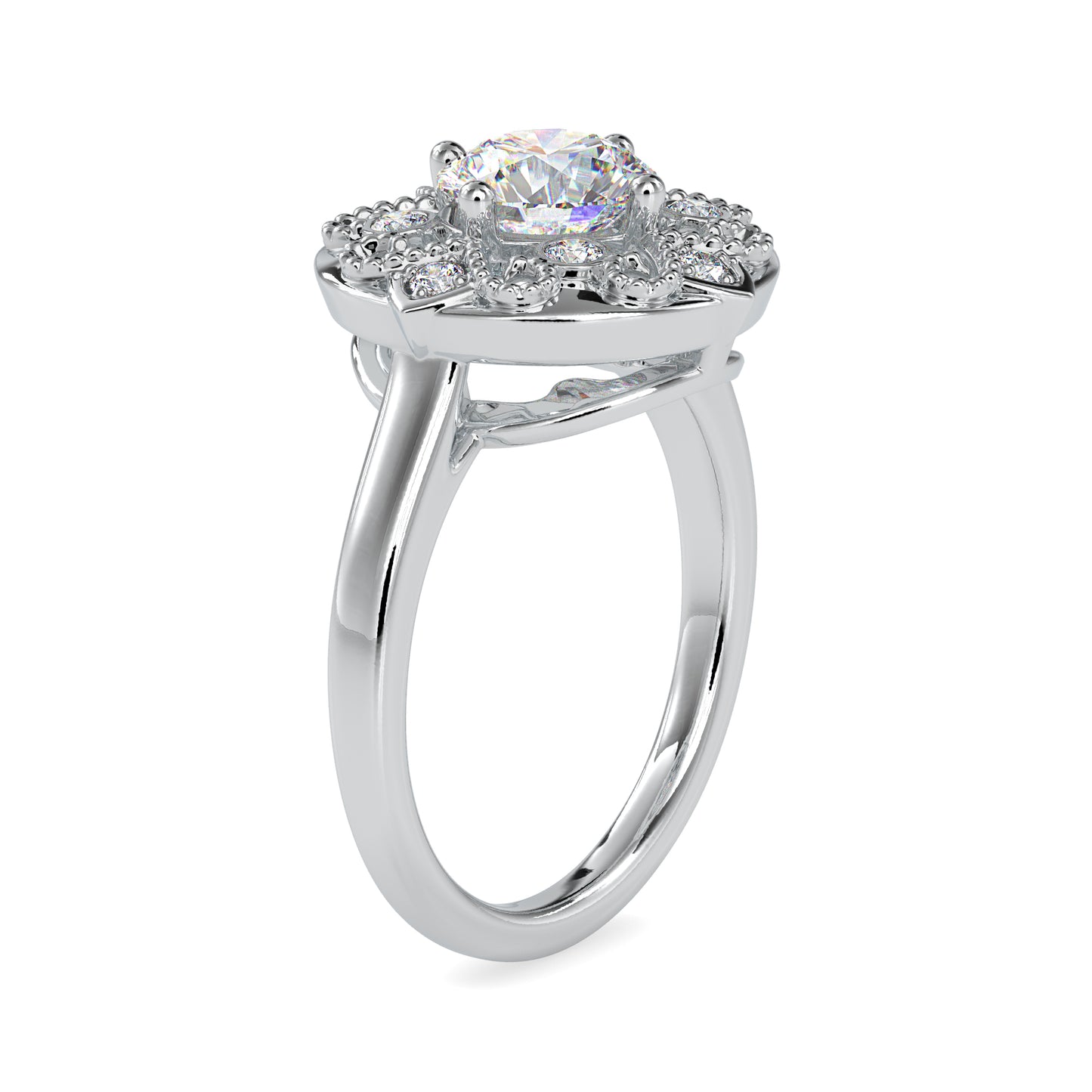 1.32 CTTW  LABGROWN Diamond , VVS Clarity , E-F Color , 925 Silver Diamond Ring with IGI Certification