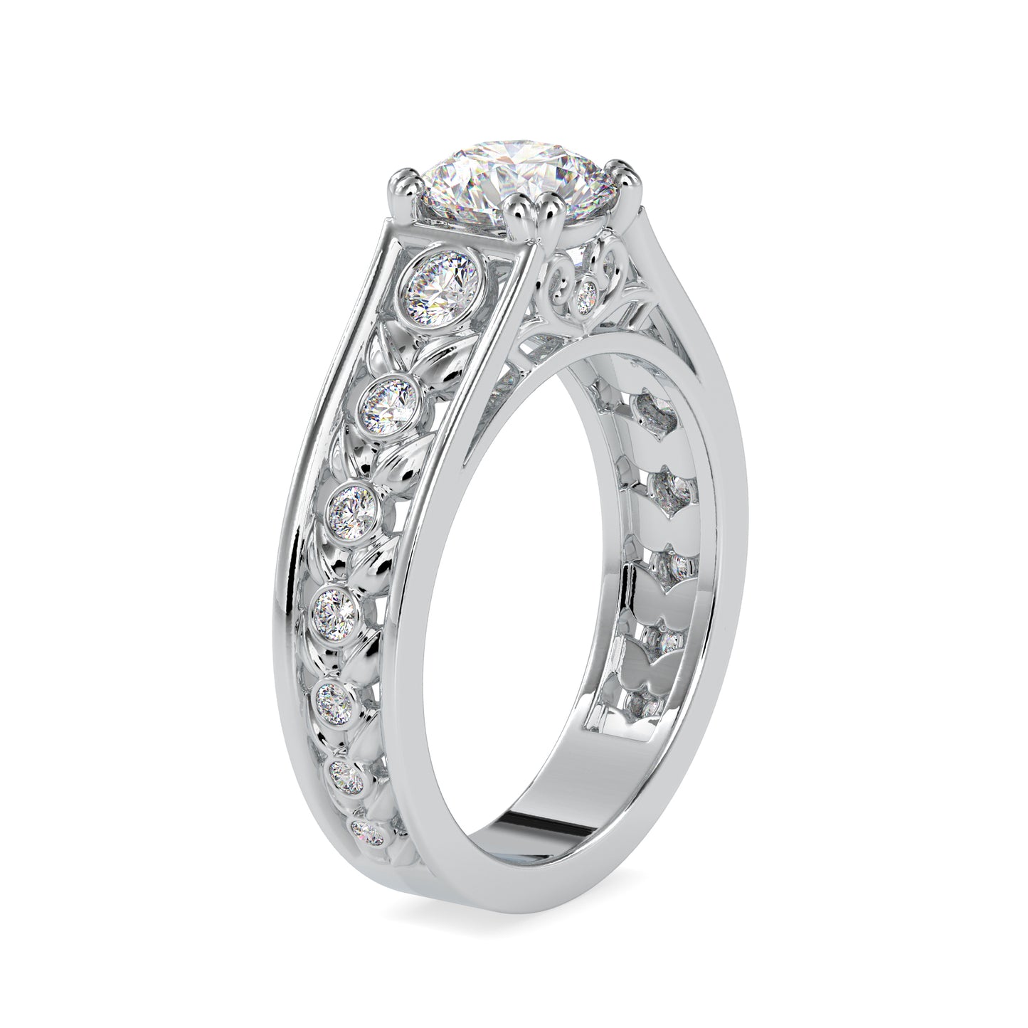 1.42 CTTW  LABGROWN Diamond , VVS Clarity , E-F Color , 925 Silver Diamond Ring with IGI Certification