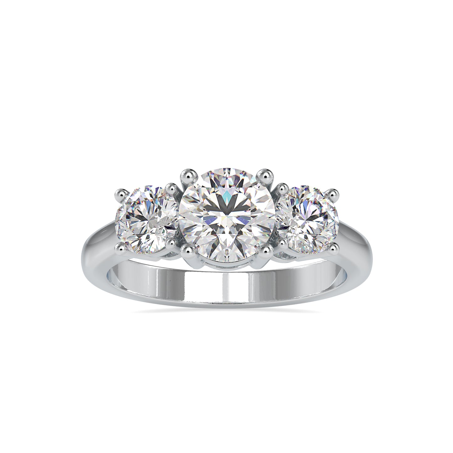 2.05 CTTW  LABGROWN Diamond , VVS Clarity , E-F Color , 925 Silver Diamond Ring with IGI Certification