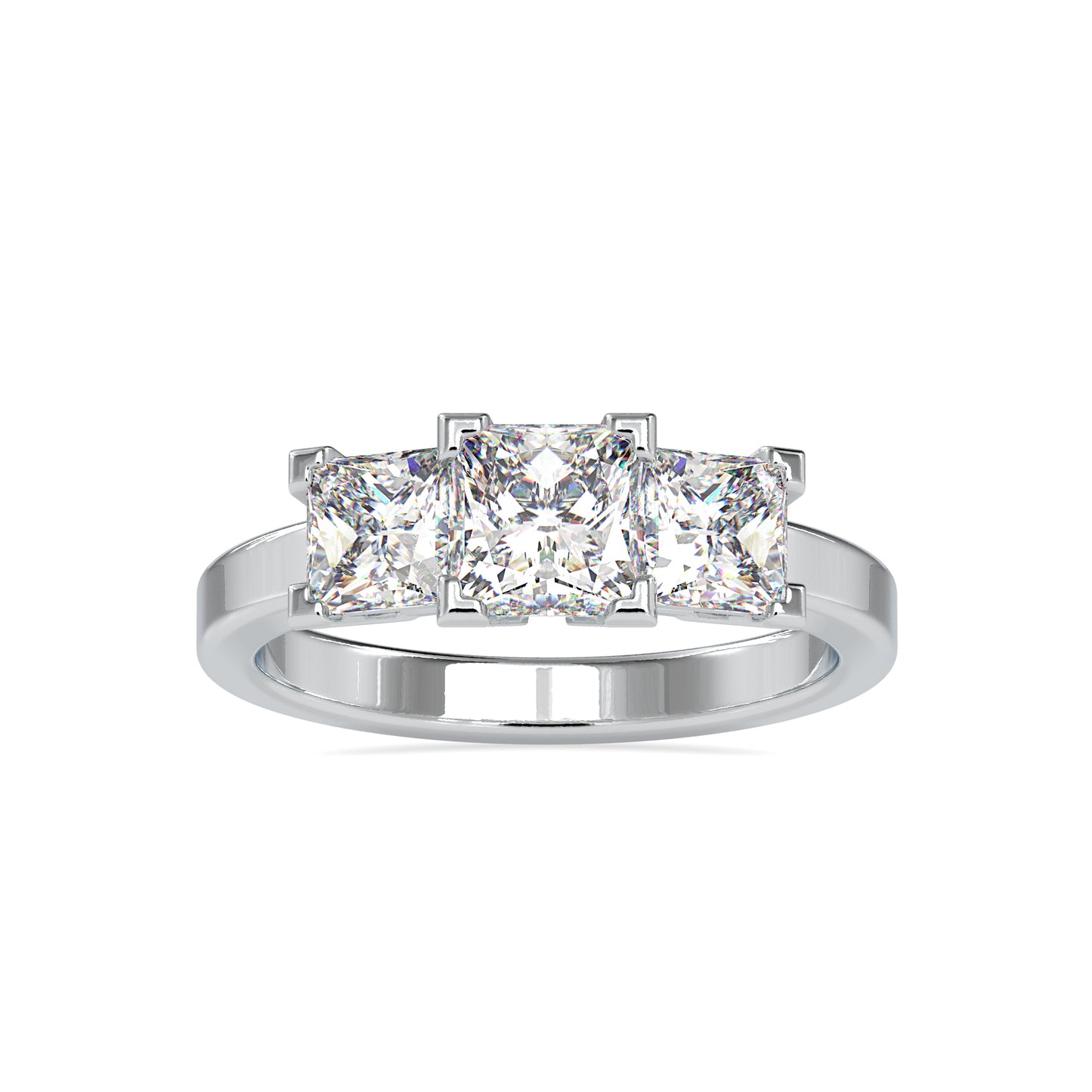 2.89 CTTW  LABGROWN Diamond , VVS Clarity , E-F Color , 925 Silver Diamond Ring with IGI Certification