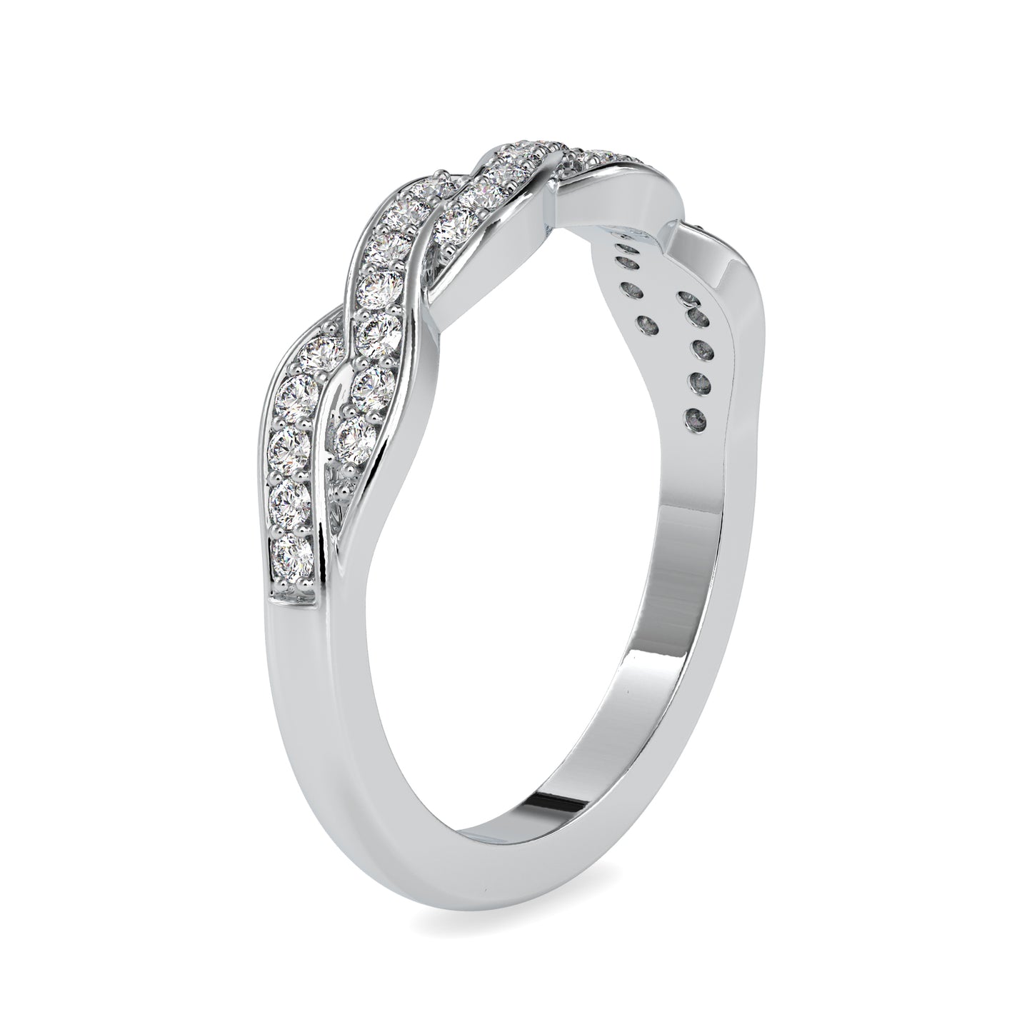 0.29 CTTW  LABGROWN Diamond , VVS Clarity , E-F Color , 925 Silver Diamond Ring with IGI Certification