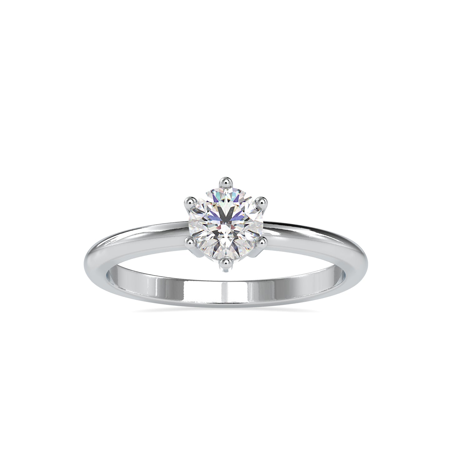 0.54 CTTW  LABGROWN Diamond , VVS Clarity , E-F Color , 925 Silver Diamond Ring with IGI Certification