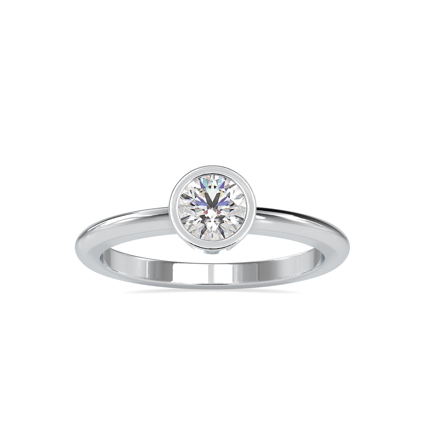 0.54 CTTW  LABGROWN Diamond , VVS Clarity , E-F Color , 925 Silver Diamond Ring with IGI Certification