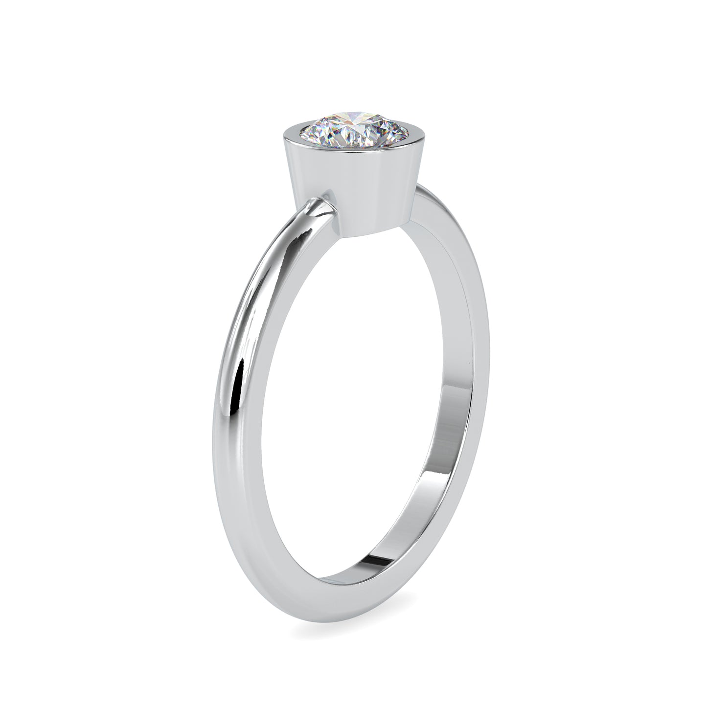 0.54 CTTW  LABGROWN Diamond , VVS Clarity , E-F Color , 925 Silver Diamond Ring with IGI Certification