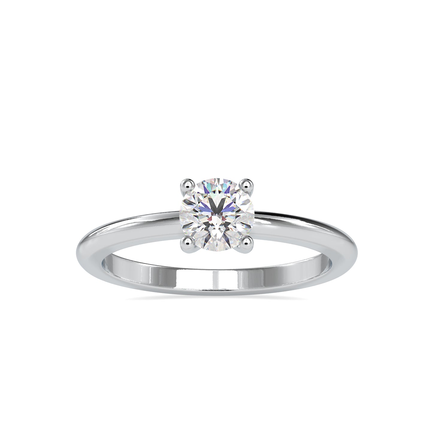 0.54 CTTW  LABGROWN Diamond , VVS Clarity , E-F Color , 925 Silver Diamond Ring with IGI Certification