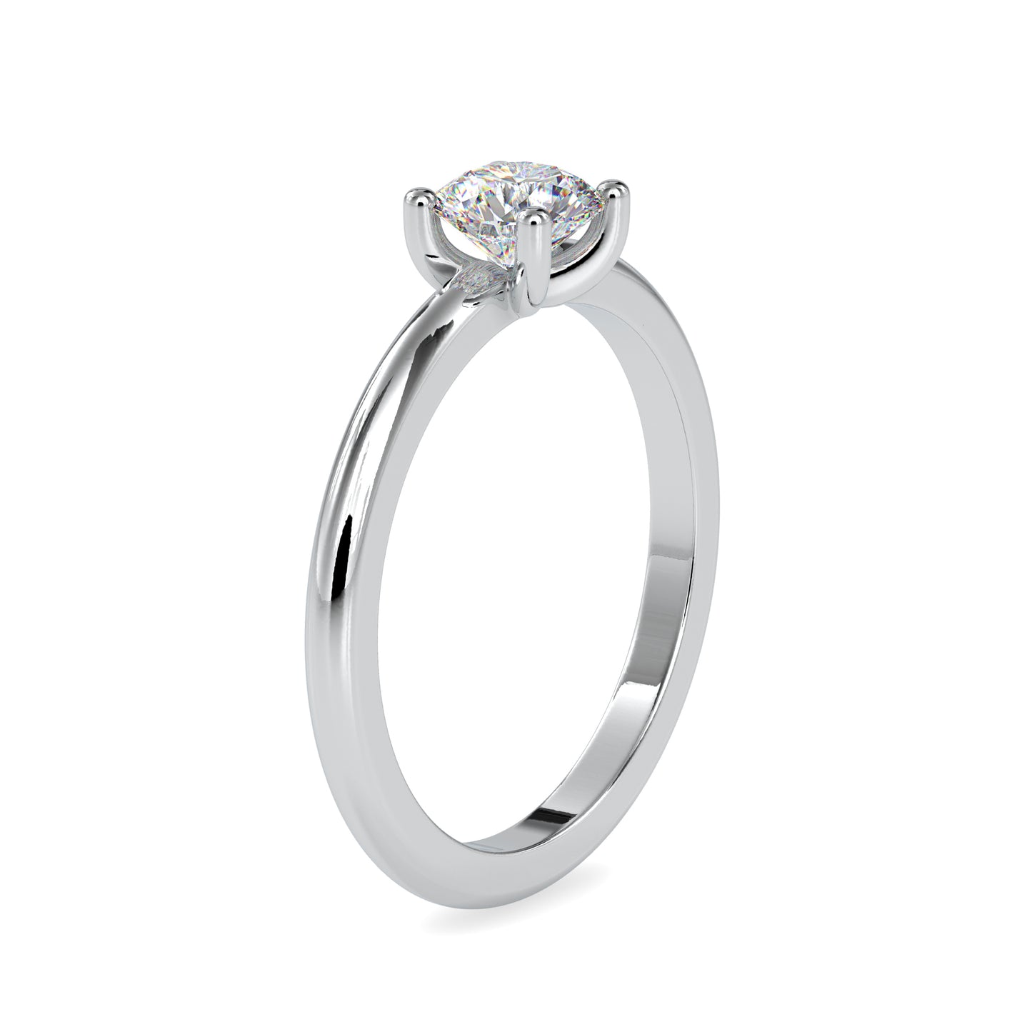 0.54 CTTW  LABGROWN Diamond , VVS Clarity , E-F Color , 925 Silver Diamond Ring with IGI Certification