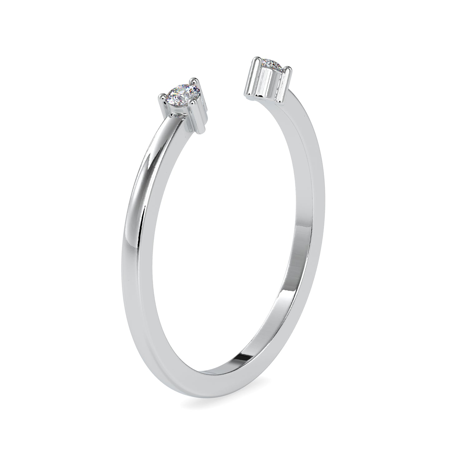 0.07 CTTW  LABGROWN Diamond , VVS Clarity , E-F Color , 925 Silver Diamond Ring with IGI Certification