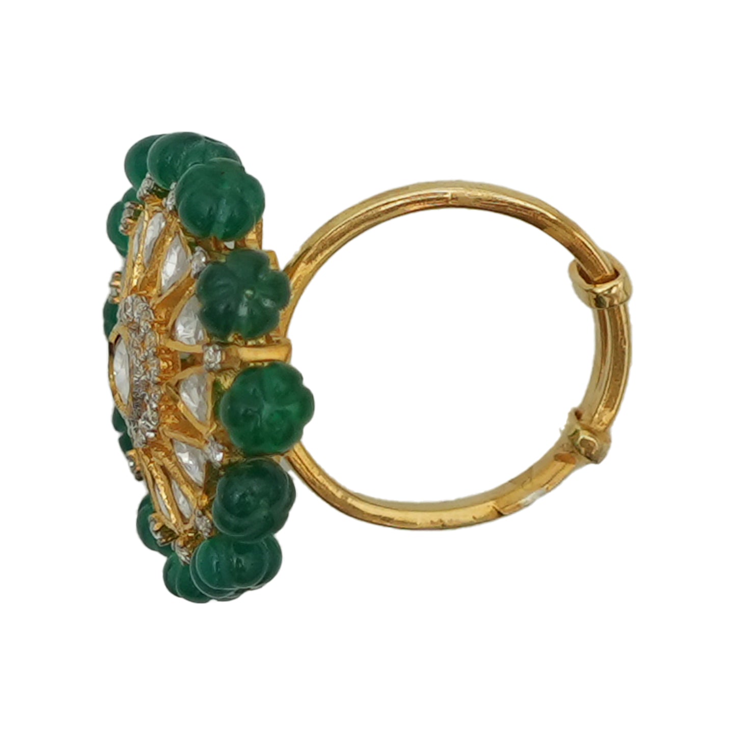 925 Silver Jadau Emerald-shade Ring