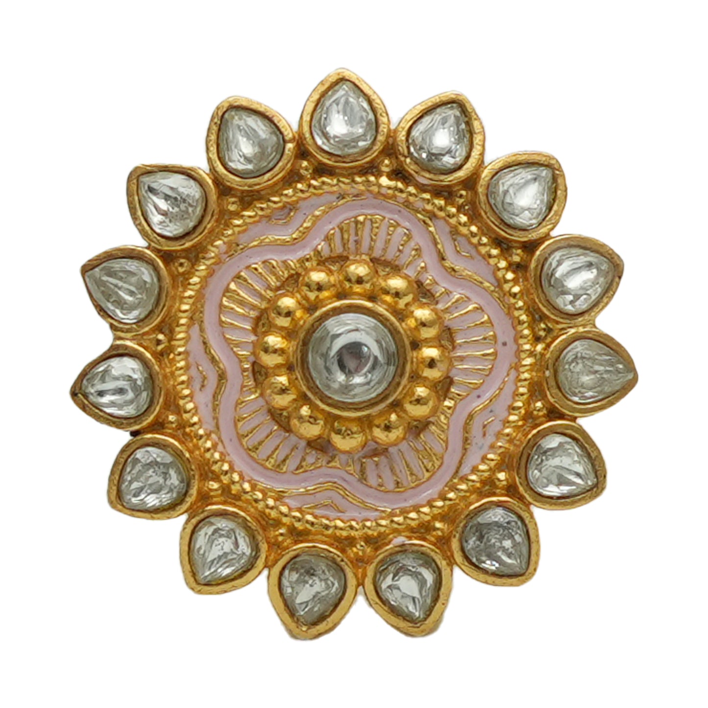 925 Silver Ring with Pastel shade Meenakari