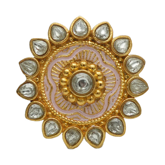 925 Silver Ring with Pastel shade Meenakari