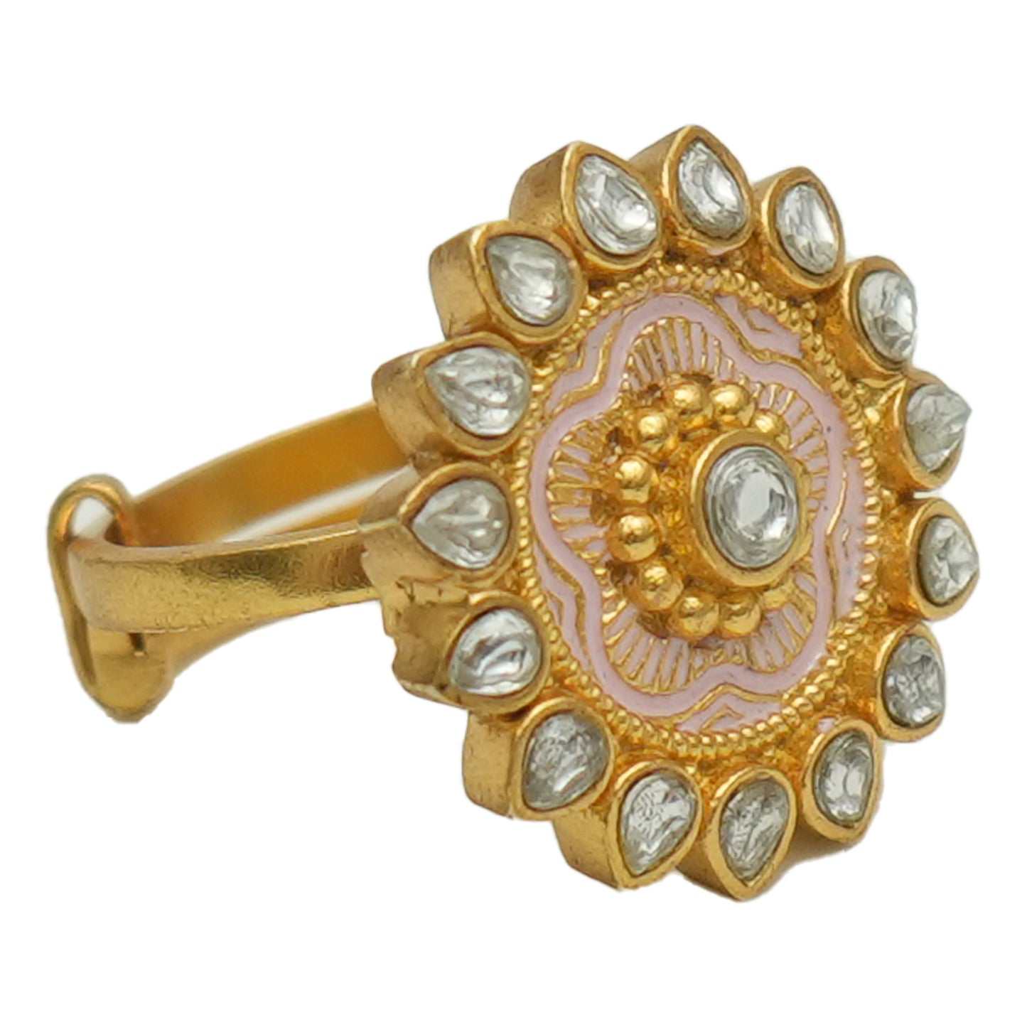 925 Silver Ring with Pastel shade Meenakari