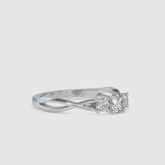 0.52 CTTW  LABGROWN Diamond , VVS Clarity , E-F Color , 925 Silver Diamond Ring with IGI Certification