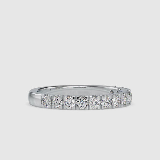 0.67 CTTW  LABGROWN Diamond , VVS Clarity , E-F Color , 925 Silver Diamond Ring with IGI Certification