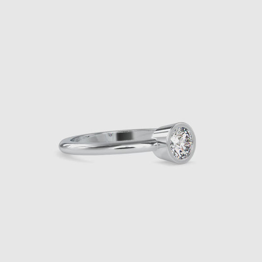 0.54 CTTW  LABGROWN Diamond , VVS Clarity , E-F Color , 925 Silver Diamond Ring with IGI Certification