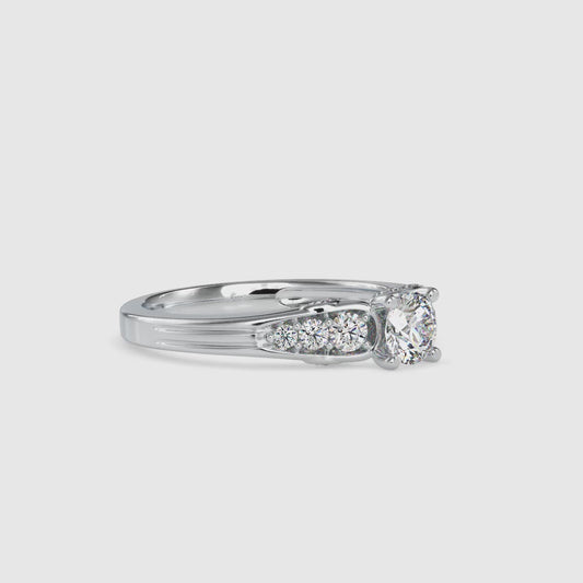 0.766 CTTW  LABGROWN Diamond , VVS Clarity , E-F Color , 925 Silver Diamond Ring with IGI Certification