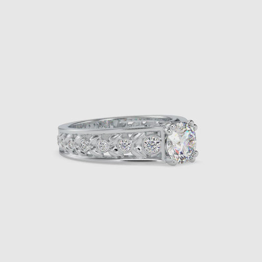 1.42 CTTW  LABGROWN Diamond , VVS Clarity , E-F Color , 925 Silver Diamond Ring with IGI Certification