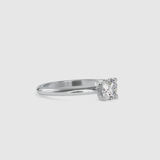 0.54 CTTW  LABGROWN Diamond , VVS Clarity , E-F Color , 925 Silver Diamond Ring with IGI Certification