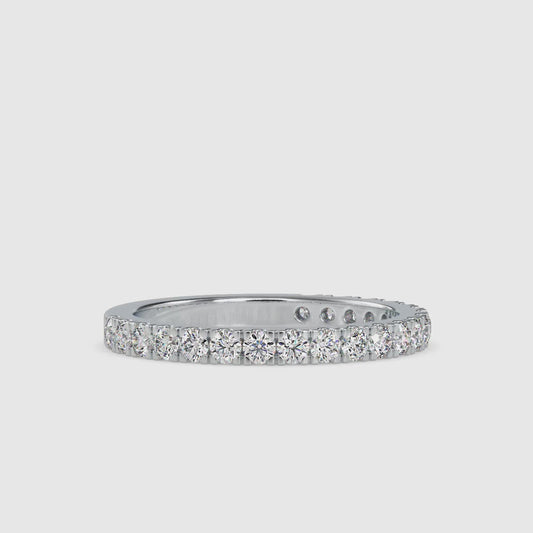 0.63 CTTW  LABGROWN Diamond , VVS Clarity , E-F Color , 925 Silver Diamond Ring with IGI Certification