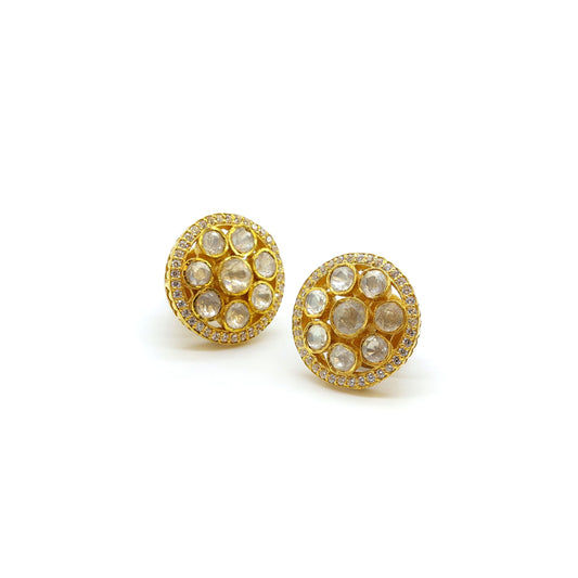 Gold-Plated on 92.5 Silver Moissanite Minimal Studs